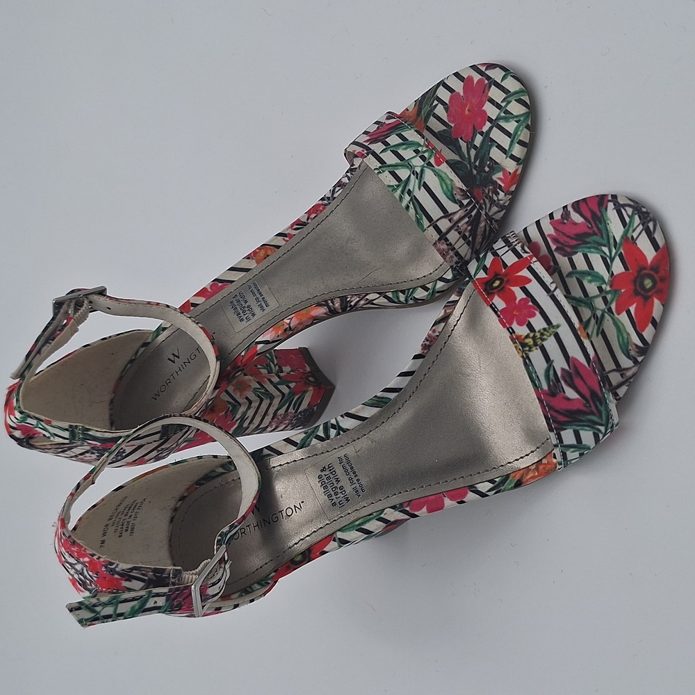 Worthington Multicolor Floral Stack High Heels